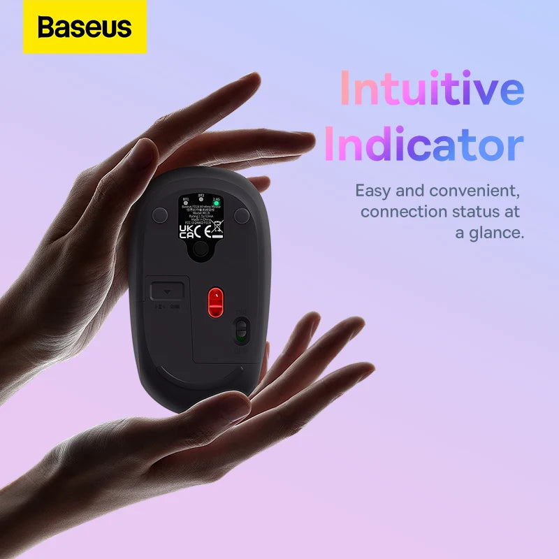 Baseus Bluetooth Wireless Mouse – Rechargeable Luminous 2.4G USB Wireless Mouse for Tablet & Computer, Portable Design