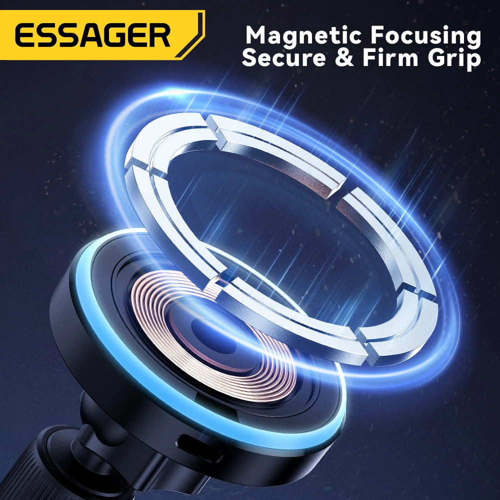 Essager 15W Magnetic Wireless Car Phone Holder – 360° Adjustable Mount with Fast Charging