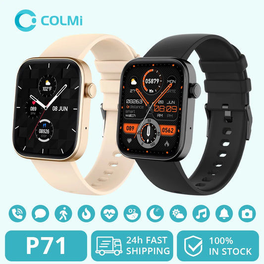 COLMI P71 Smartwatch - Voice Calling, Health Monitoring, IP68 Waterproof, Smart Notifications, Voice Assistant