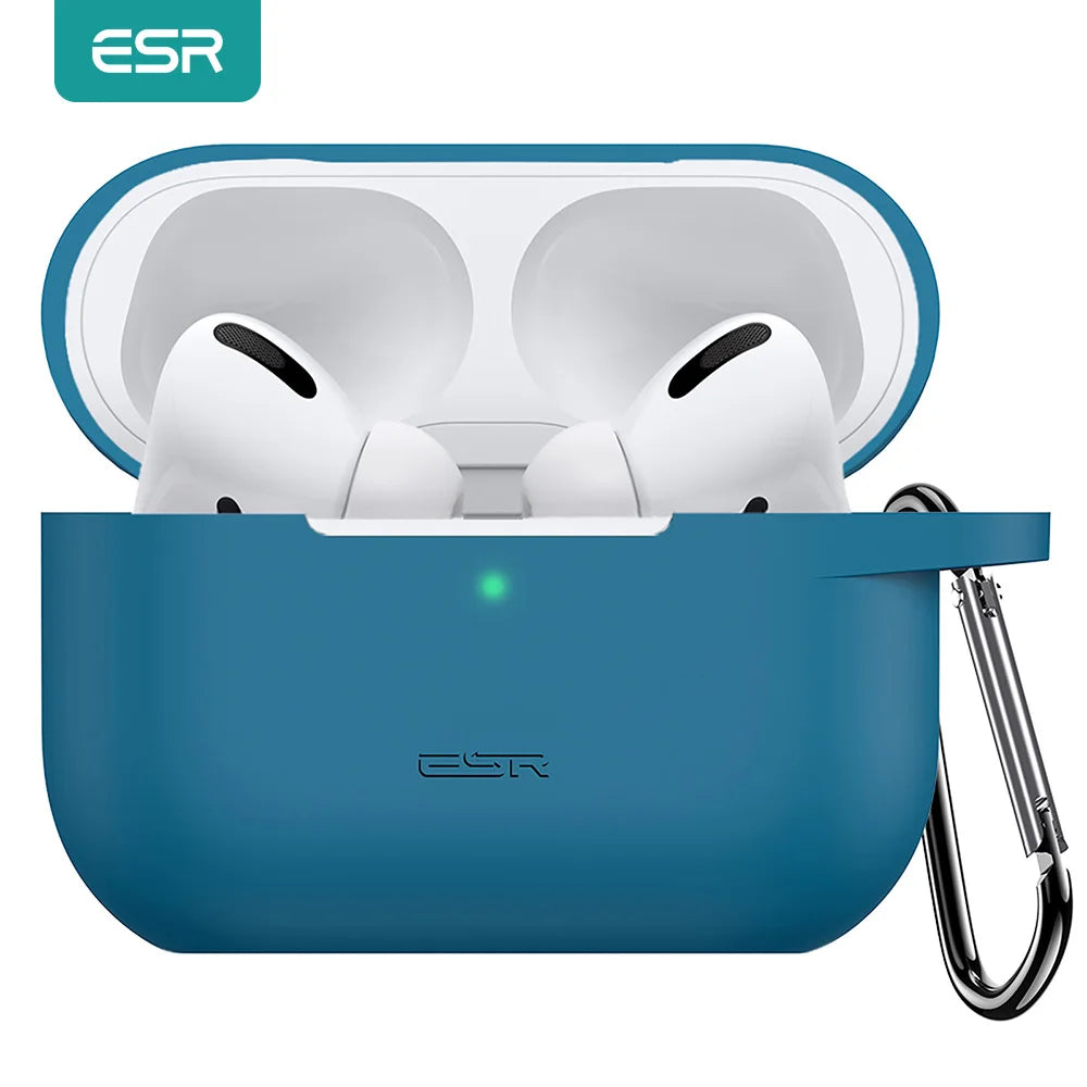 ESR Silicone Protective Case with Keychain for AirPods Pro 2 – Cover for 2019/2022/2023 Models, Earphone Accessories