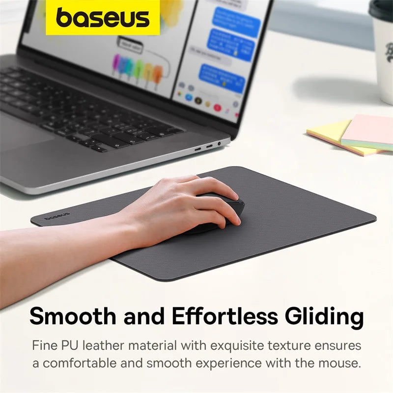 Baseus Colours PU Leather Mouse Mat, Anti-slip & Waterproof, 26x21cm Mouse Pad, Office & School Desk Accessories